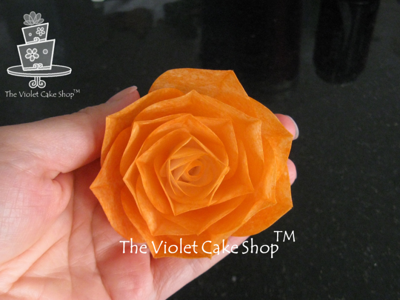 Saffron Coloured Wafer Paper Rose