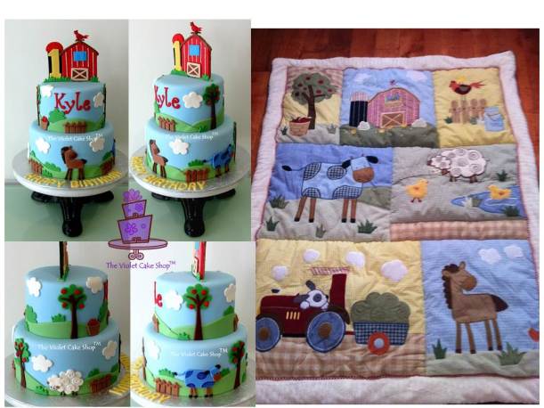 Kyle's Farm Cake Inspired by Farm Quilt