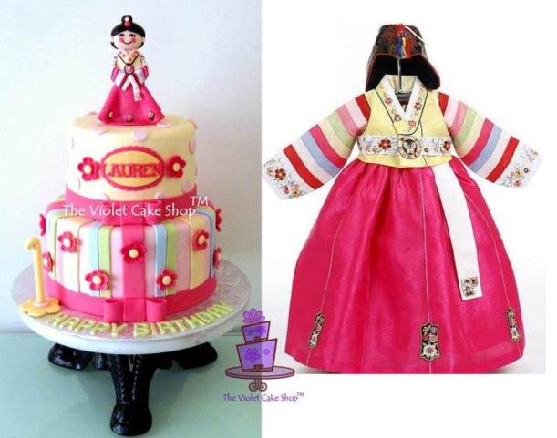 Lauren's Korean Doll Cake Inspired by her Hanbok
